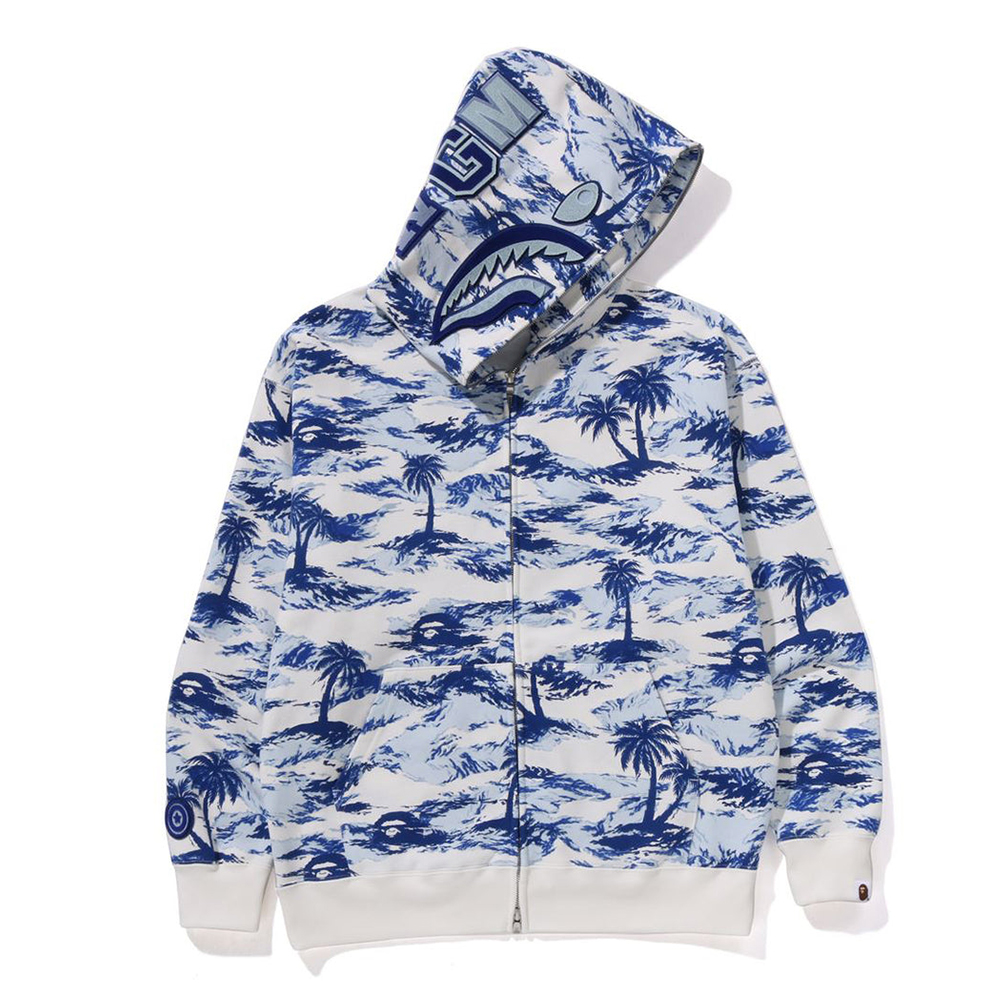 베이프 후드티 PALM TREE CAMO RELAXED FIT SHARK FULL ZIP HOODIE 1L30-115-313 - 상세 이미지 2