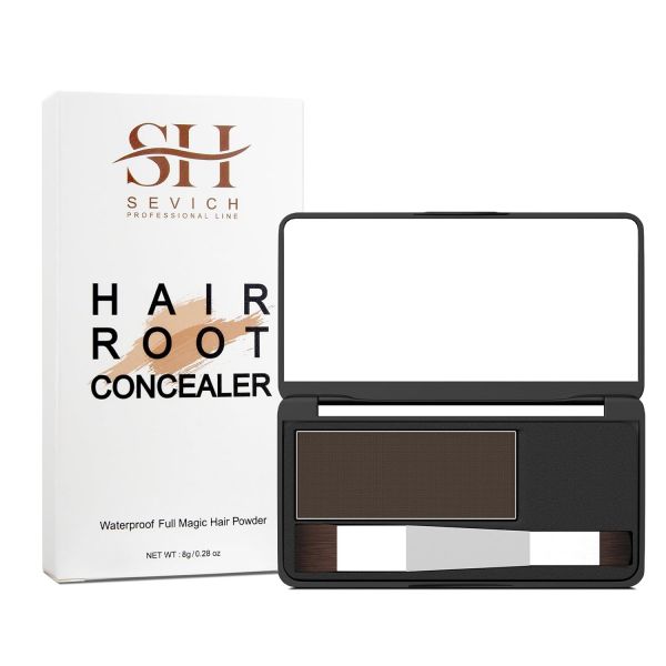 SEVICH Root Touch up 브러시가 있는 헤어라인 파우더 즉시 탈모 숨김 여성 및 남성용 얇은 그레이 헤어 섀도우 토퍼 48시간 메이크업 지속... 