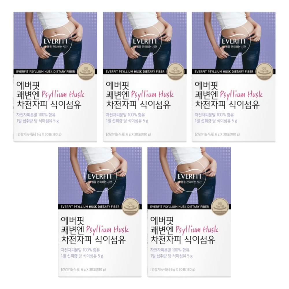 내츄럴플러스 에버핏 쾌변엔 차전자피 식이섬유 가벼움 장내흡수 약1달 30포, 5개 - 상품 이미지