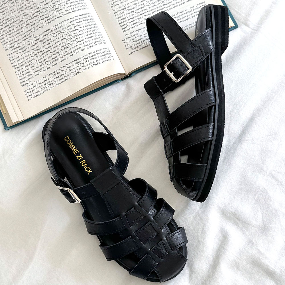 피셔맨 위빙 꼬임 플랫 스트랩 샌들 여름 발편한 여행용