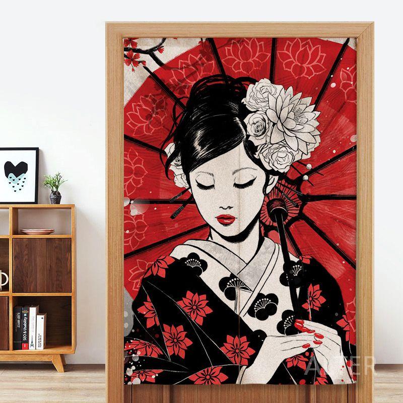 이자카야 주방 커튼 일본 파도 발 가림막 A 봉걸이형 (보관봉 포함) 80x160cm - 상세 이미지 4