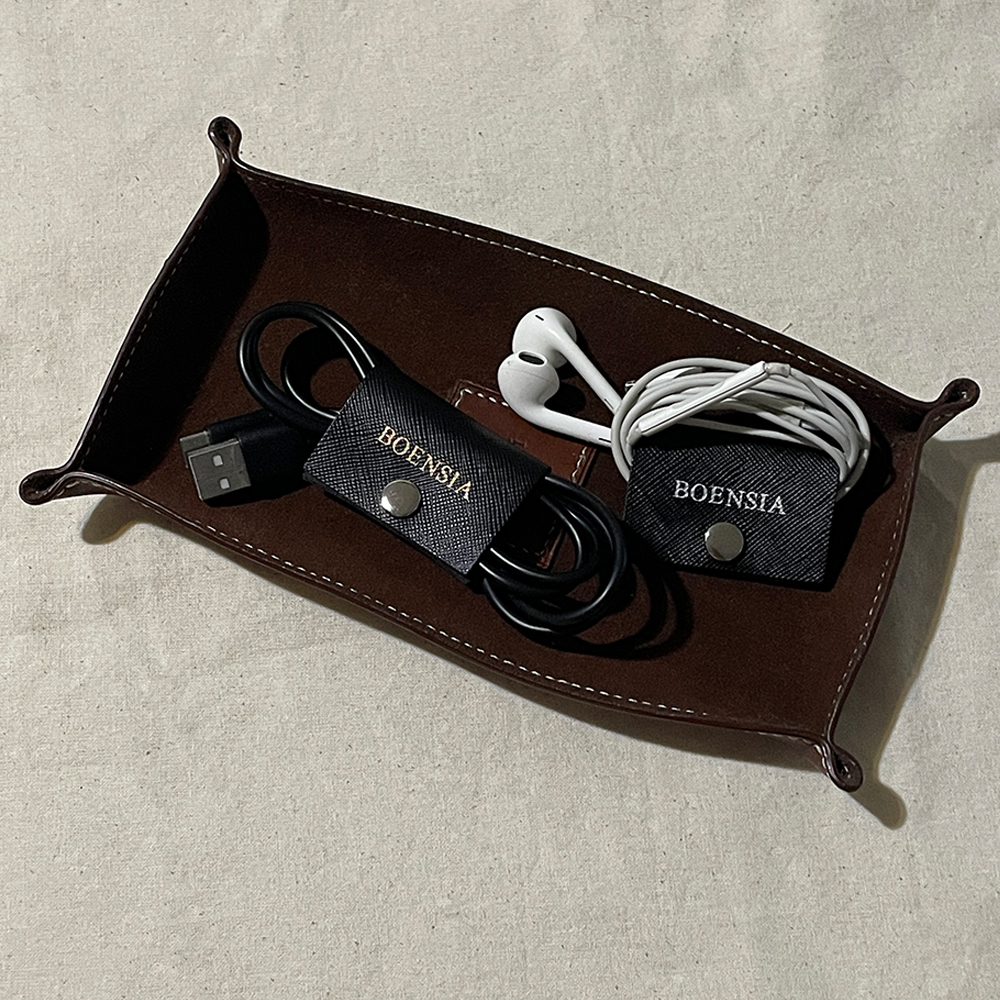 가죽 이어폰 멀티탭 컴퓨터 USB 충전기 선정리 줄감개 케이블 전선 정리 홀더 4개입