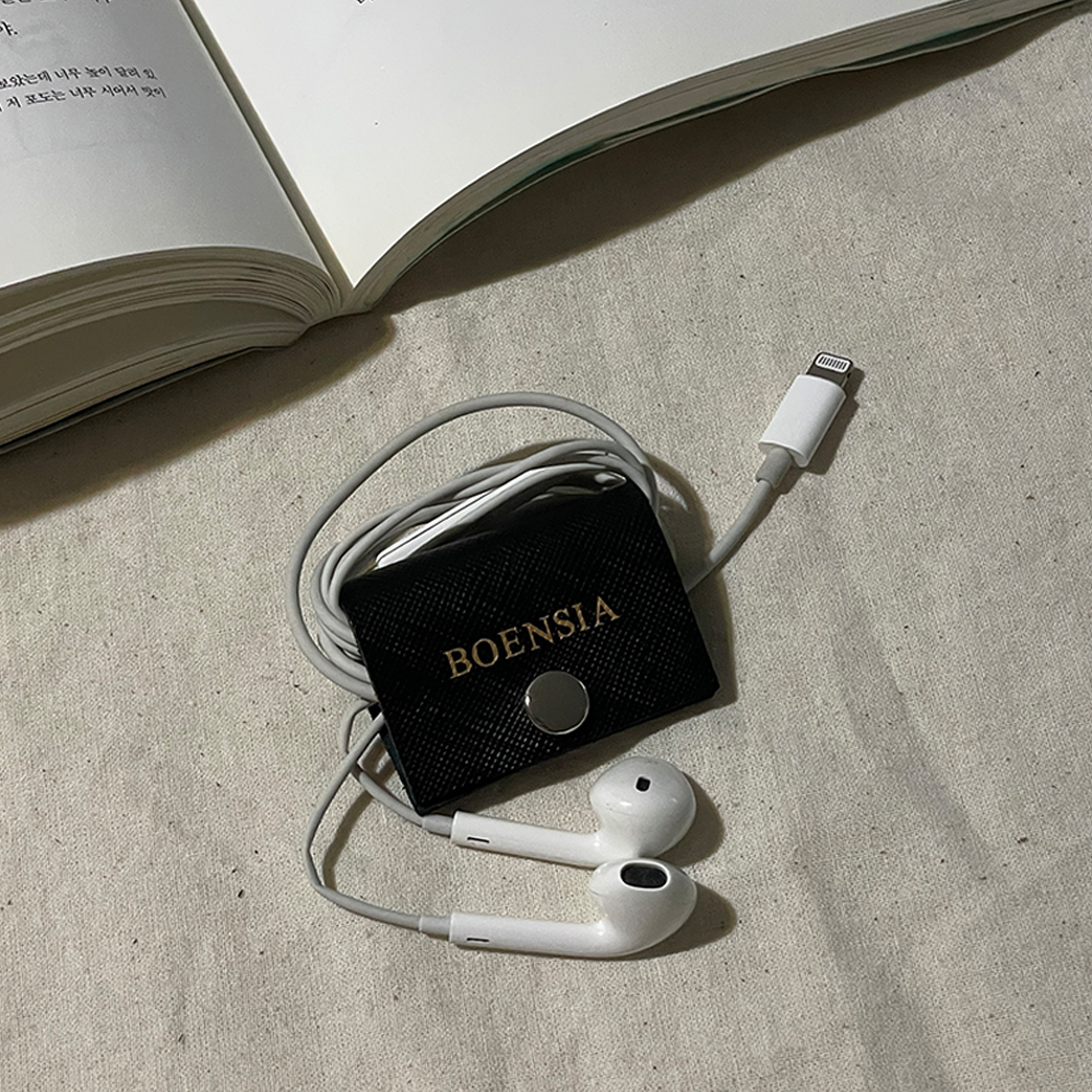 가죽 이어폰 멀티탭 컴퓨터 USB 충전기 선정리 줄감개 케이블 전선 정리 홀더