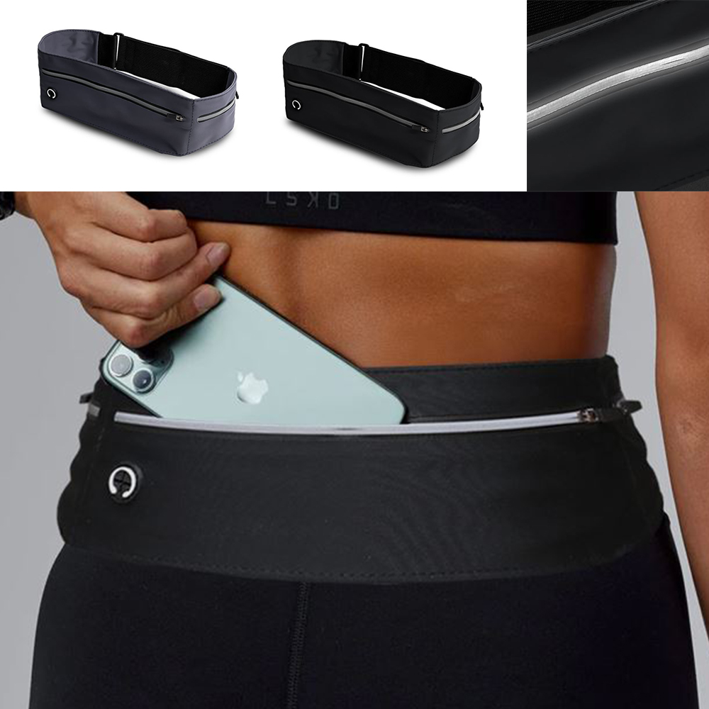 슬림 런닝 벨트 벨크로 수납 야간 빛반사 탄력 밴드