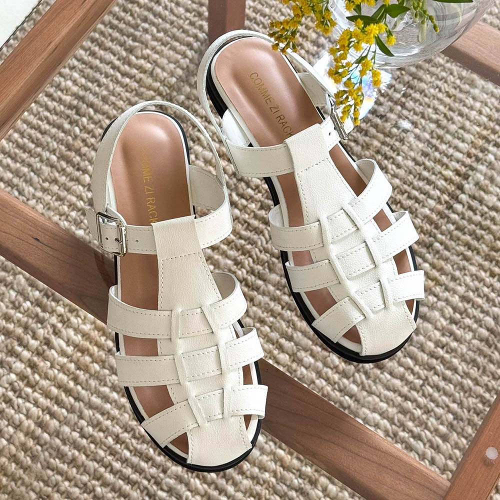 피셔맨 위빙 꼬임 플랫 스트랩 샌들 여름 발편한 여행용