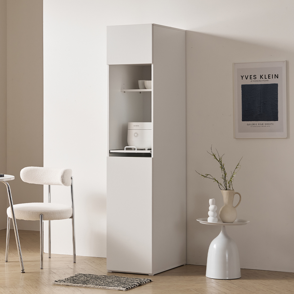 모덴 밥솥 레일 선반 슬라이딩 밥통다이 에어프라이어 틈새 수납장 400