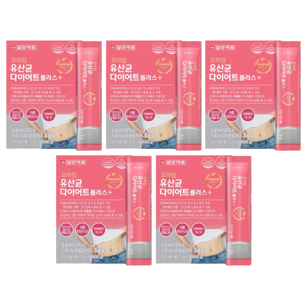 일양약품 프라임 유산균 다이어트 자주 부스터 핏 약1개월 30포, 5개 - 상품 이미지