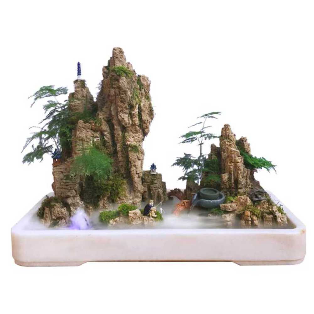 미니분수 실내 산수분경 물 돌 장식 인공 폭포 수반 A 50x25x35cm - 상품 이미지
