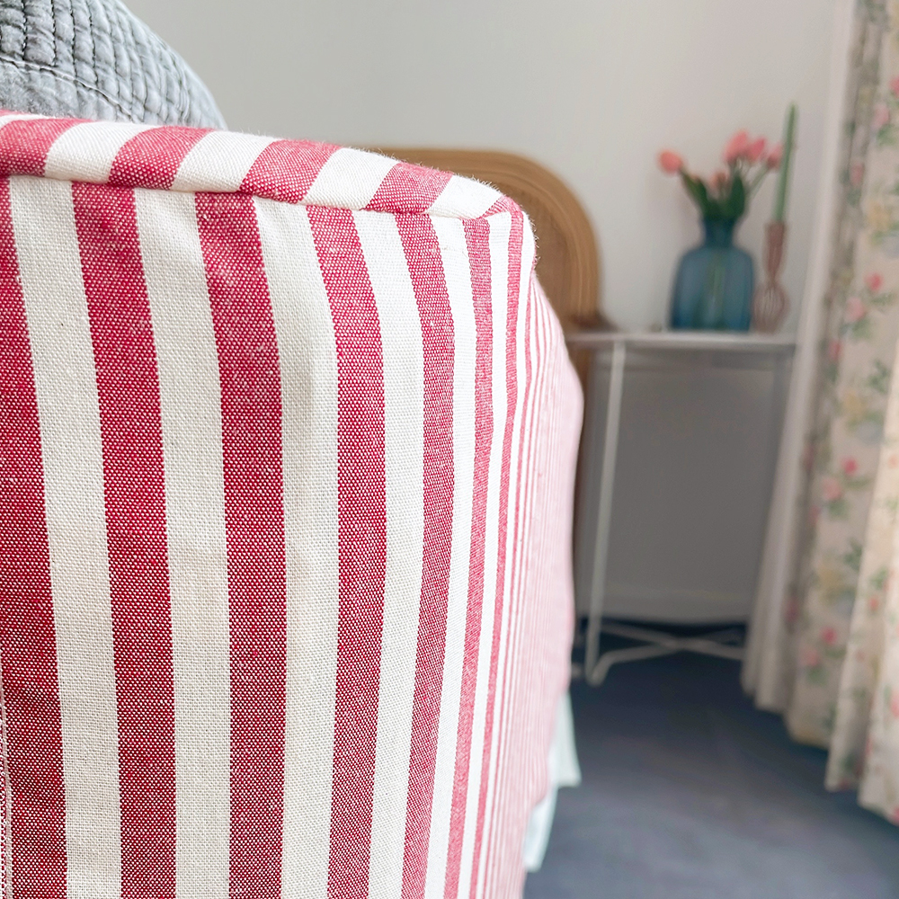 바이아미 메르시 스트라이프 매트리스커버 레드 순면 킹 라지킹 패밀리사이즈 맞춤제작