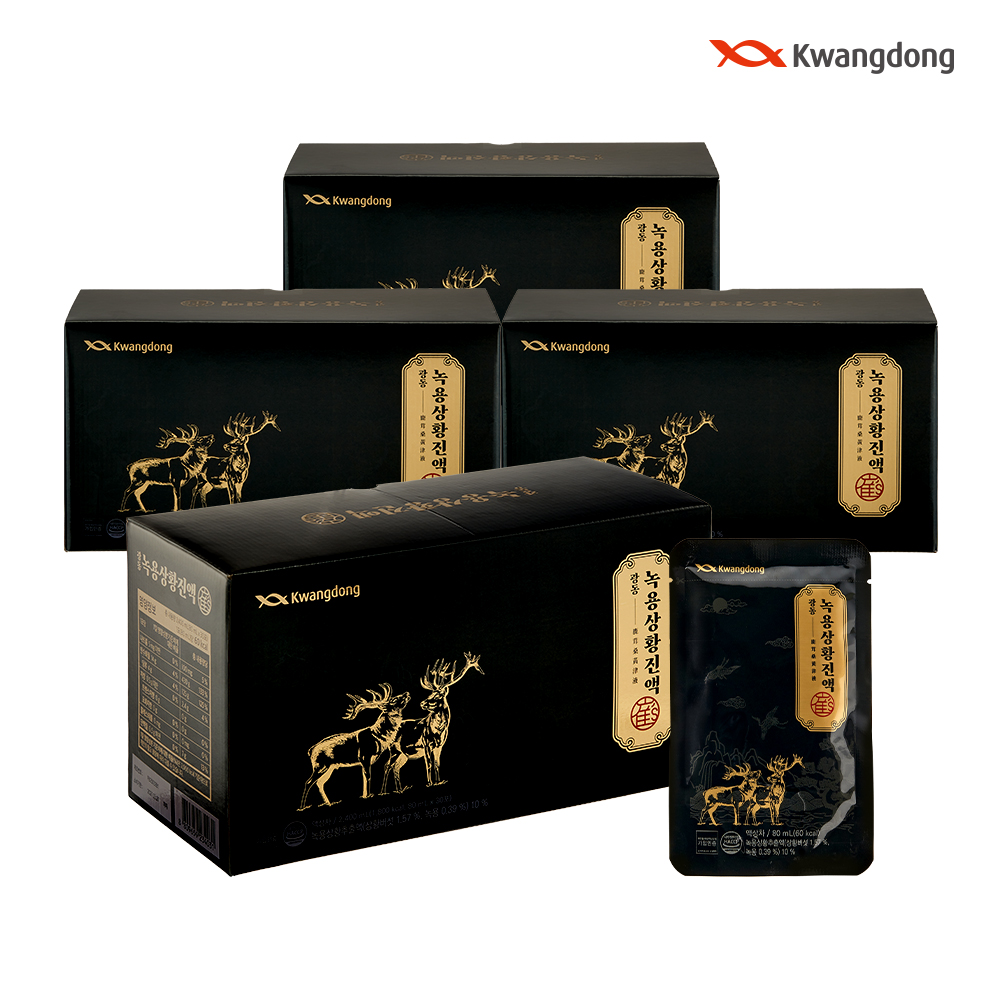 광동 녹용상황진액 녹용 상황버섯 진액 4박스 120포