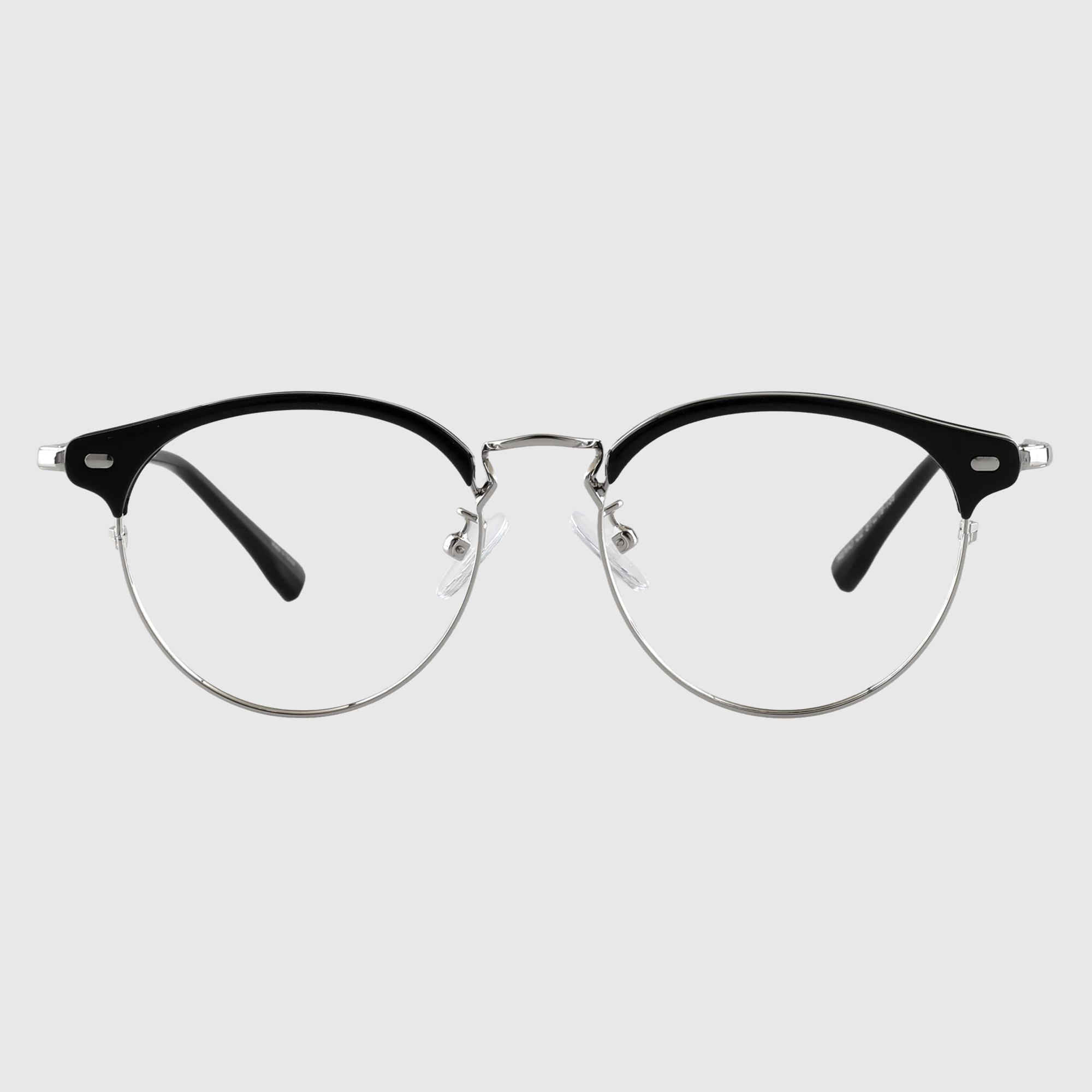 가벼운 반뿔테 블루라이트차단 하금테 안경 원형 반테