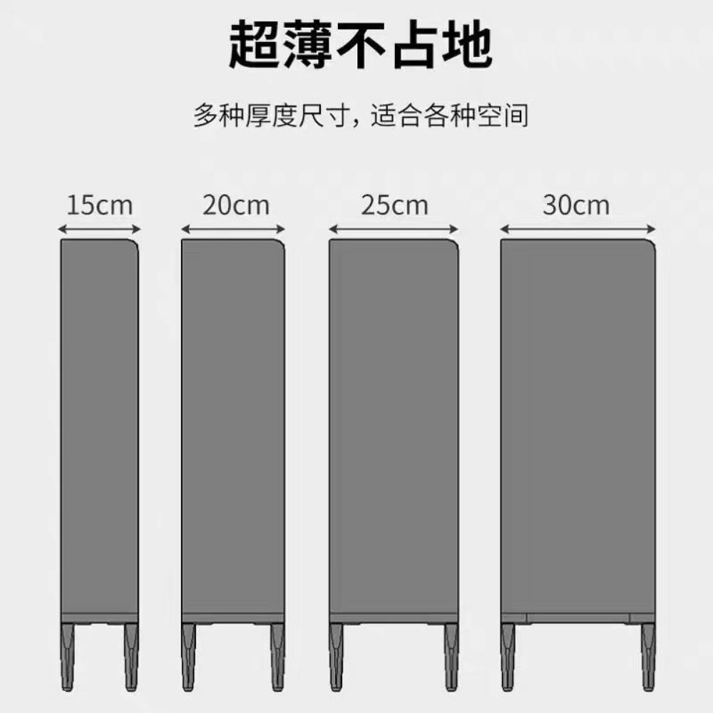 수납장 얇은 벽면 양문형 슬림 이동식 복도 선반 현관 협소 - 상세 이미지 3