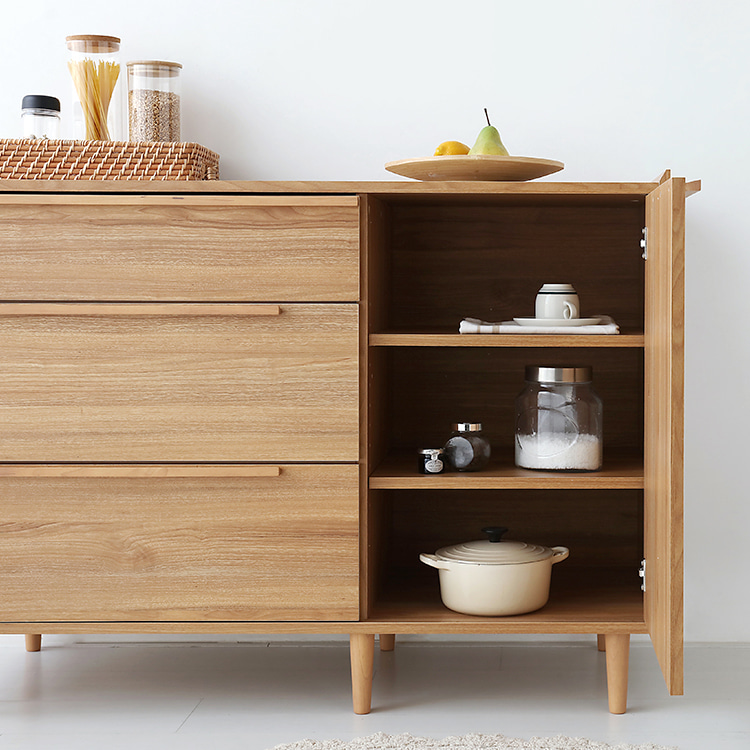 밀캄 콘솔수납장 CHM85120 캄포어베니어 1200x520x855mm, 3단, 캄포어베니어 7865.0343