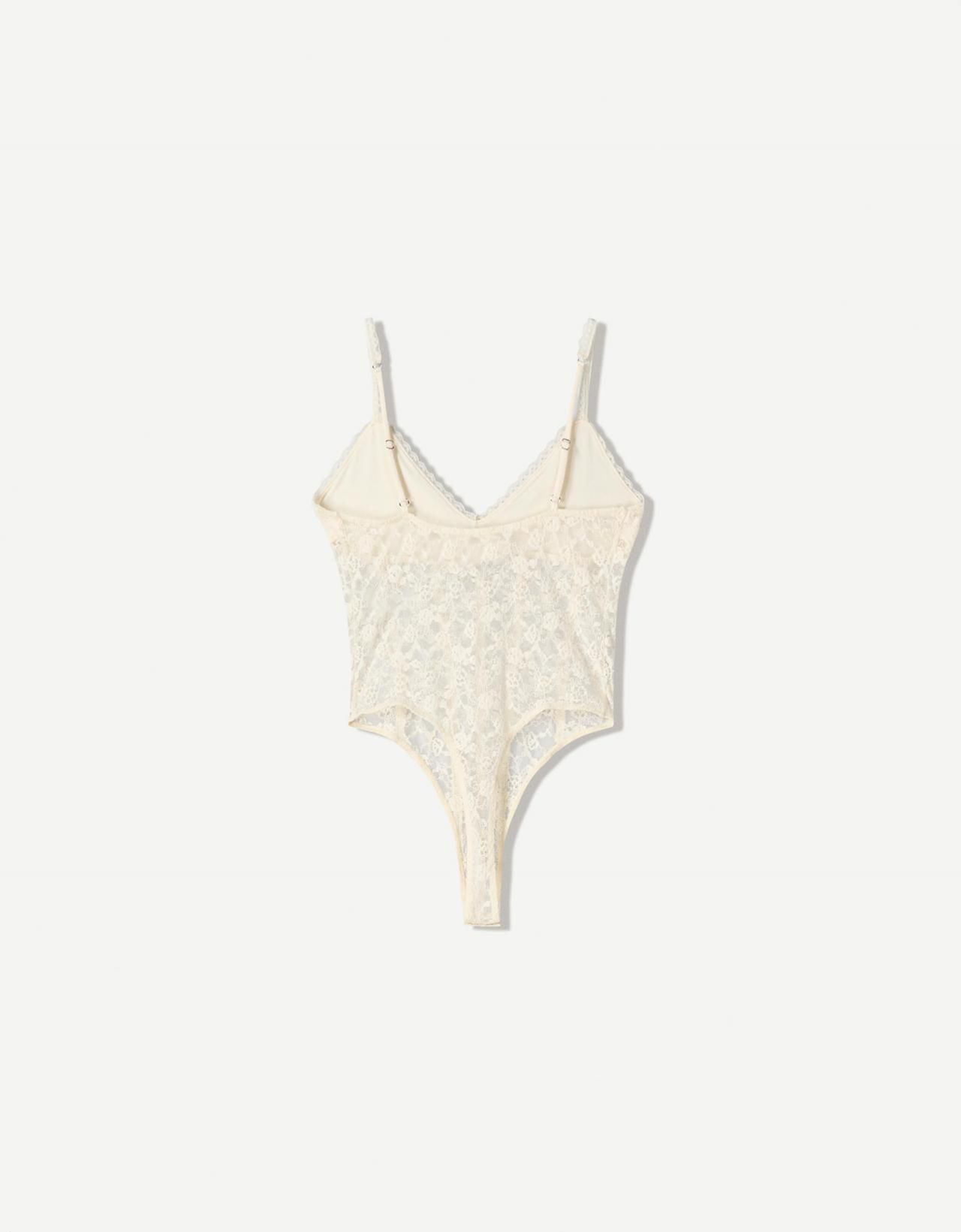 버쉬카 블론드 레이스 스트랩 바디수트 3998/360 CREAM - 상세 이미지 5