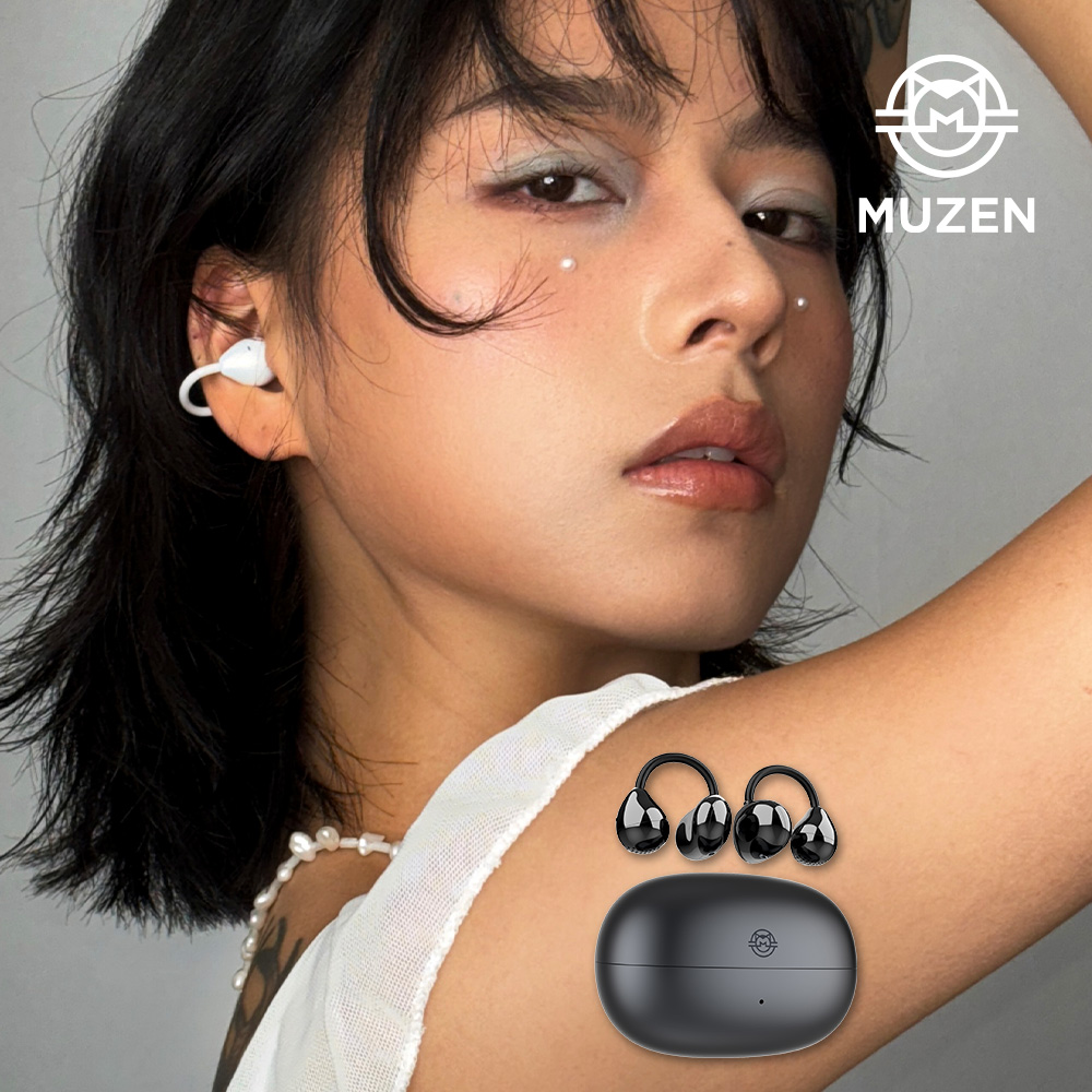 뮤젠 트리클 초경량 귀걸이형 귀찌 공기전도 오픈형 블루투스 런닝 운동용 무선 이어폰 제품 이미지