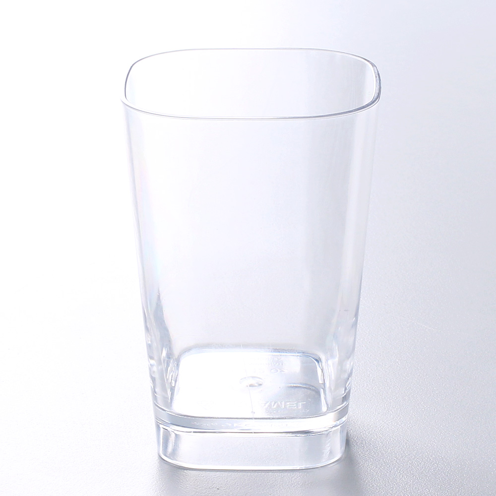PC 다회용 플라스틱 물컵 업소용 음료수컵 맥주잔 350ml, 1개, 사각 투명 - 상세 이미지 2