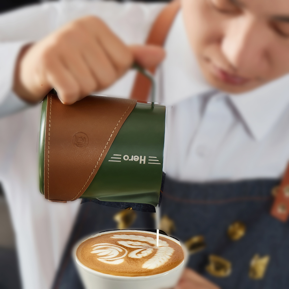 zeroHero 바리스타 튜닝 스팀피쳐 밀크저그 라떼아트 600ml, 그린 - 메인 이미지