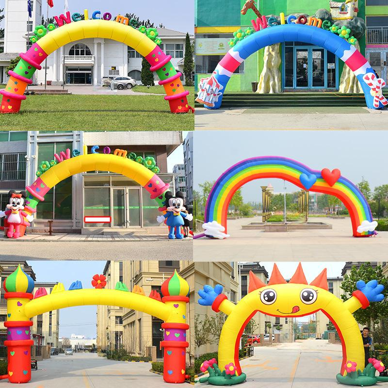 입구 아치 에어 벌룬 풍선 축제 대형 무지개 행사장 6미터 높이 버전 환영문 - 상품 이미지
