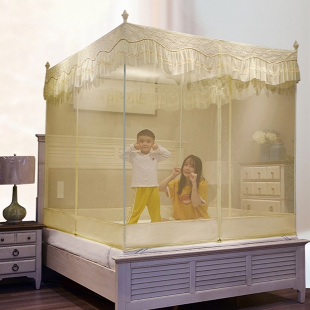 스틸프레임 사각모기장 촘촘한 침대모기장 1인용 싱글 텐트