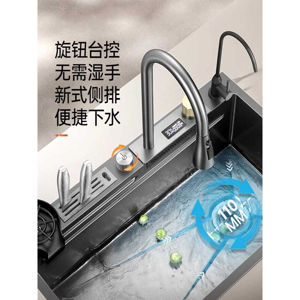 카페 사각 싱크대 스텐 싱크볼 개수대 매립형 텀블러 80x45cm C - 상세 이미지 3
