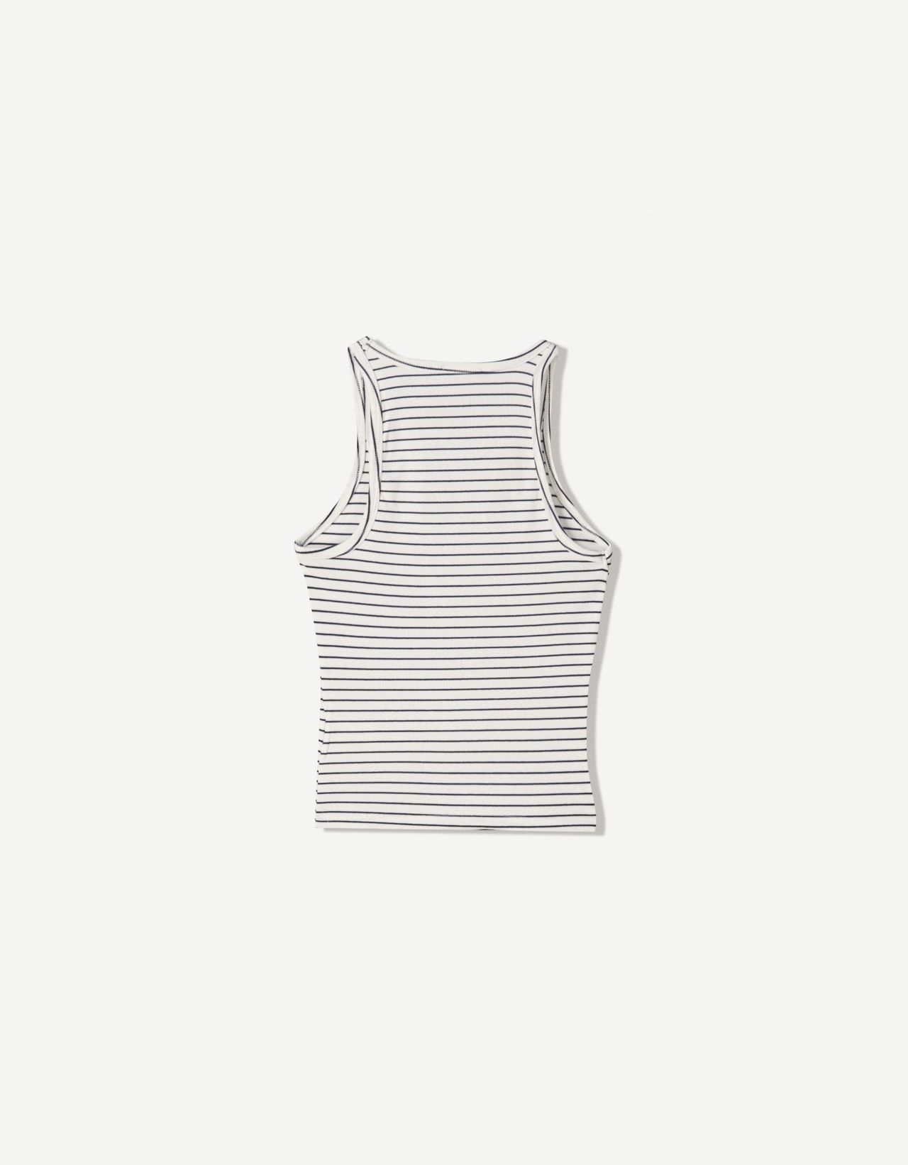버쉬카 베이직 스트라이프 립드 슬리브리스 티셔츠 2338/152 WHITE - 상세 이미지 4