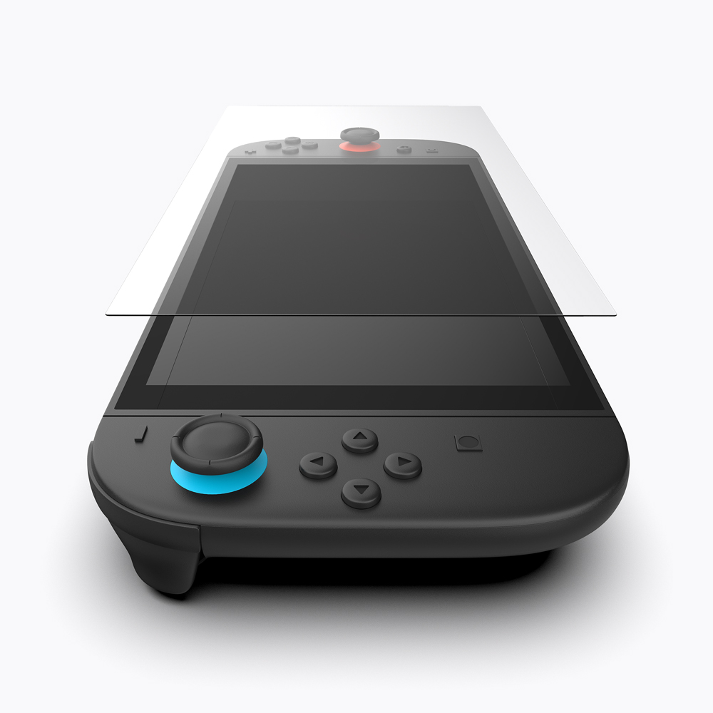 지니비 닌텐도 스위치2 리얼컬러 AR 초고화질 강화유리필름, 무반사 부착트레이