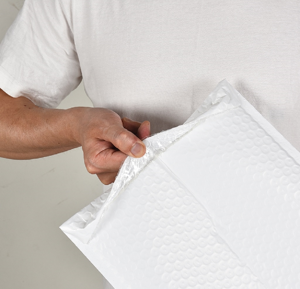 PE 안전봉투 에어캡 택배봉투 포장지 비닐 접착식 포장 봉투 뽁뽁이 1장, 11X11cm 이미지 3