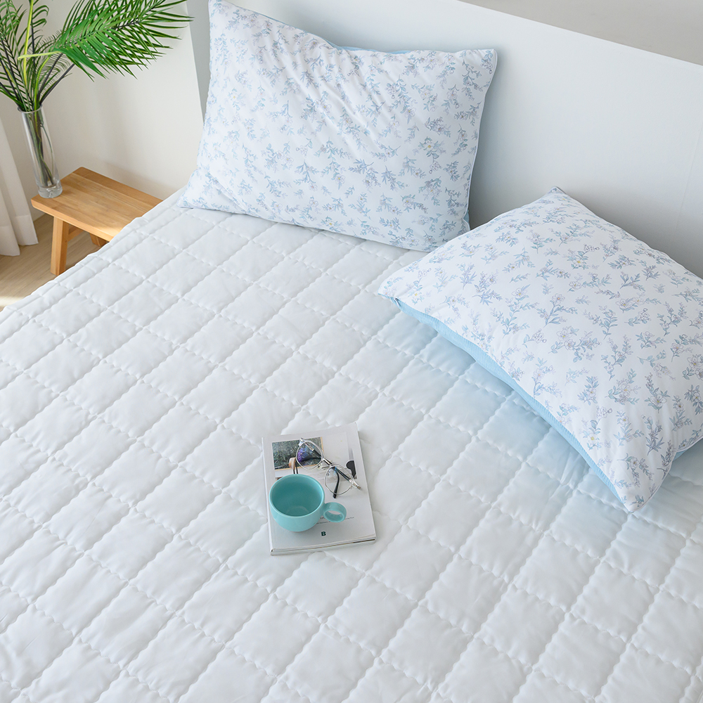 국산냉감패드 무지냉감패드 듀라론 이불 화이트, SS(슈퍼싱글)