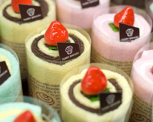 송월타올 테리베이커리 무스케익 30수 답례품 수건 - 상품 이미지