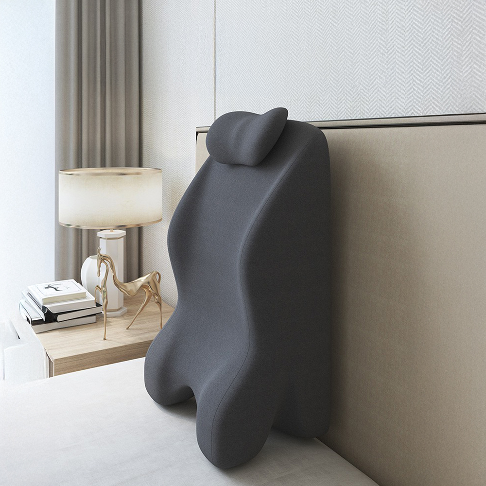 등받이 베개 침대 대형 허리 등 쿠션 수면 메모리폼 차콜