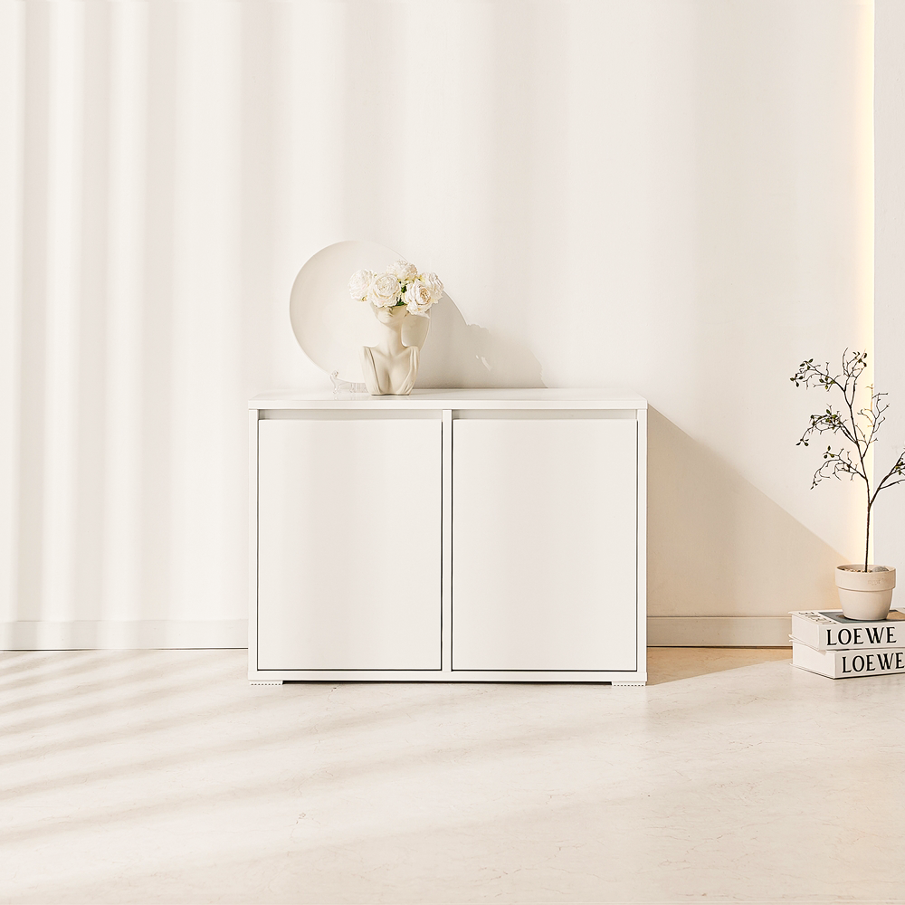 무드인 거실 모듈 수납장 공간분리 베란다 침대옆 낮은 수납장 800x400x570mm, 2단, 버터옐로우 - 상세 이미지 2