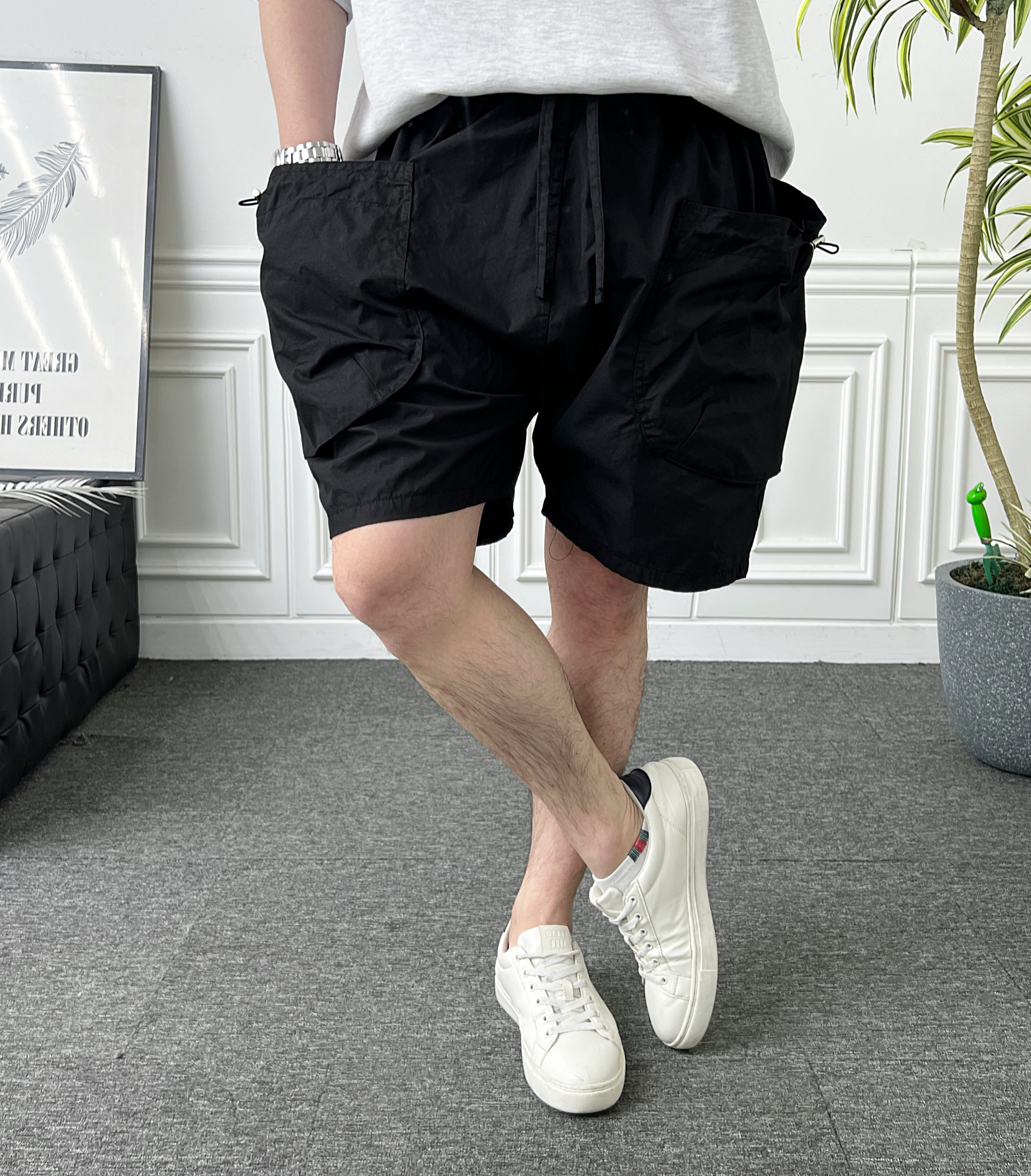 남자 반바지 여름 밴딩 왕카고 벌룬핏 바스락 배기팬츠 이미지 8