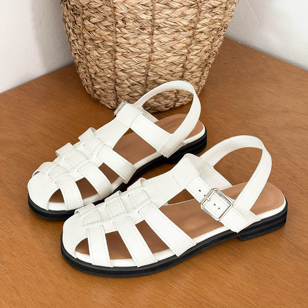 피셔맨 위빙 꼬임 플랫 스트랩 샌들 여름 발편한 여행용