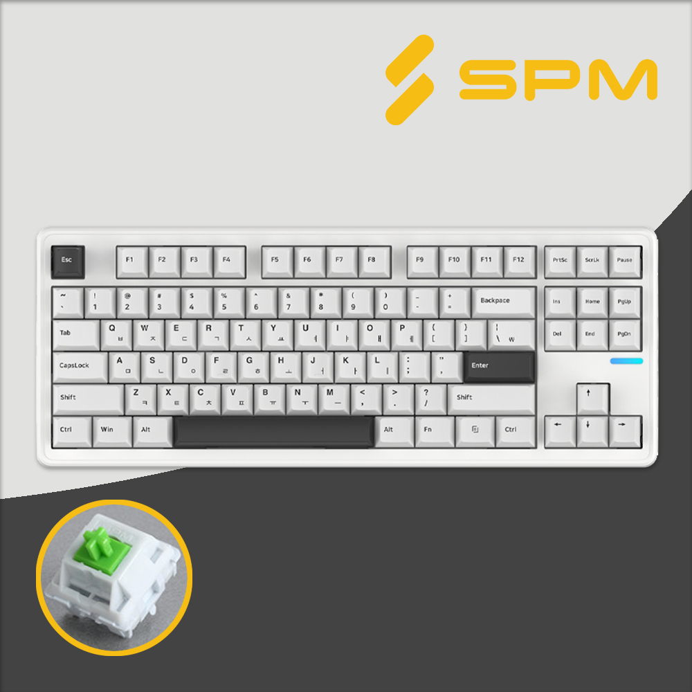SPM키보드 몽돌키보드 PL87W 화이트, 몽돌 화이트축, 42g