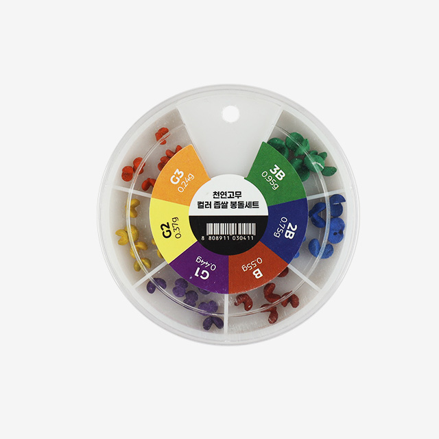 천연 고무 컬러 좁쌀 봉돌 세트 엠보싱 조개봉돌 G3-3B