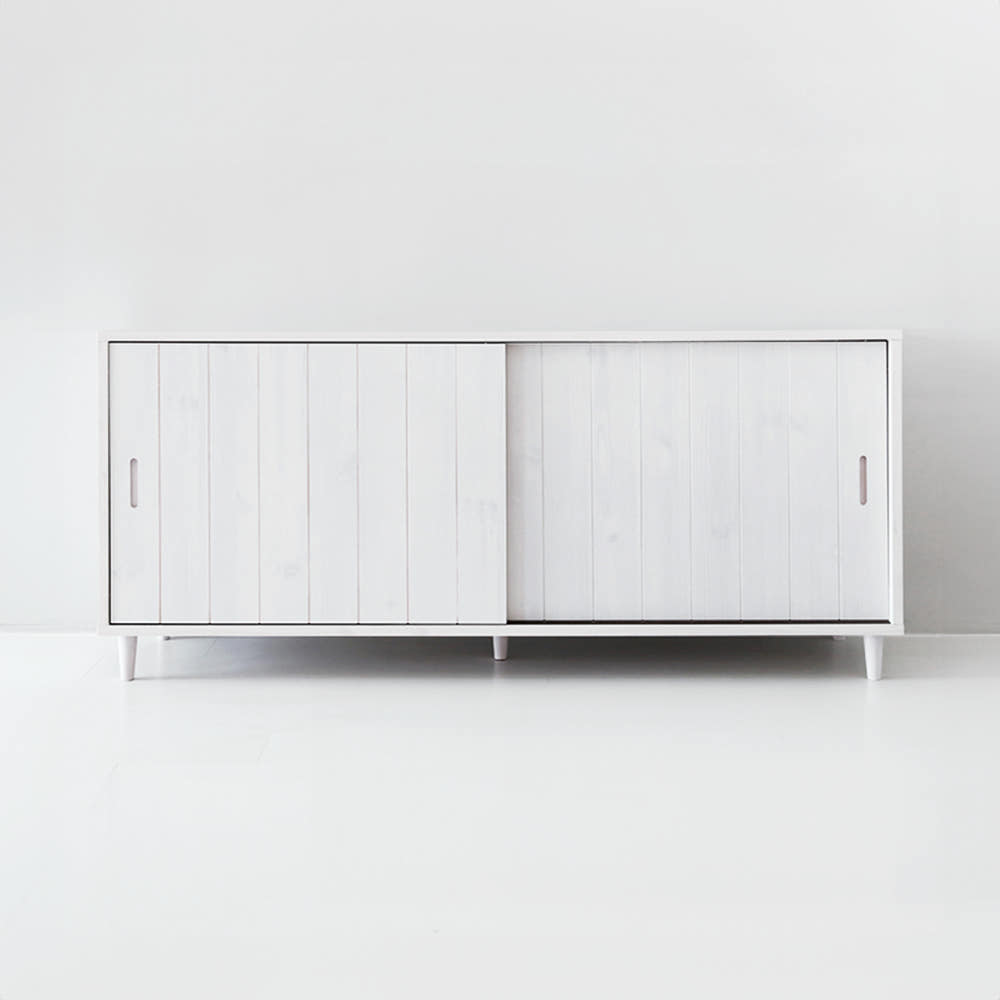 밀캄 슬라이딩 콘솔수납장 CHM71160 1600x450x710mm, 2단, 화이트파인베니어 3369.3111