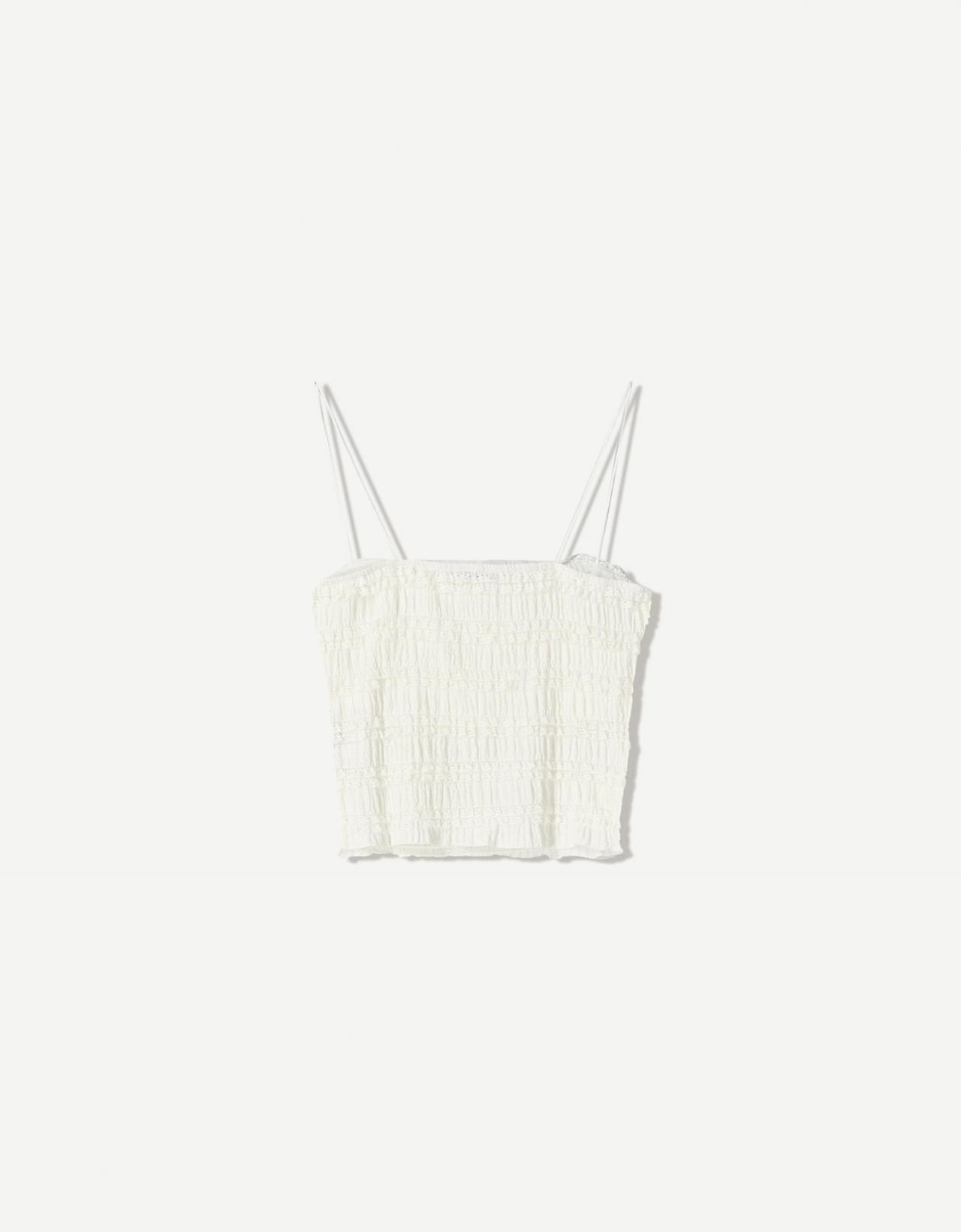 버쉬카 블론드 레이스 크롭 뷔스티에 탑 3670/662 OFF WHITE - 상세 이미지 5