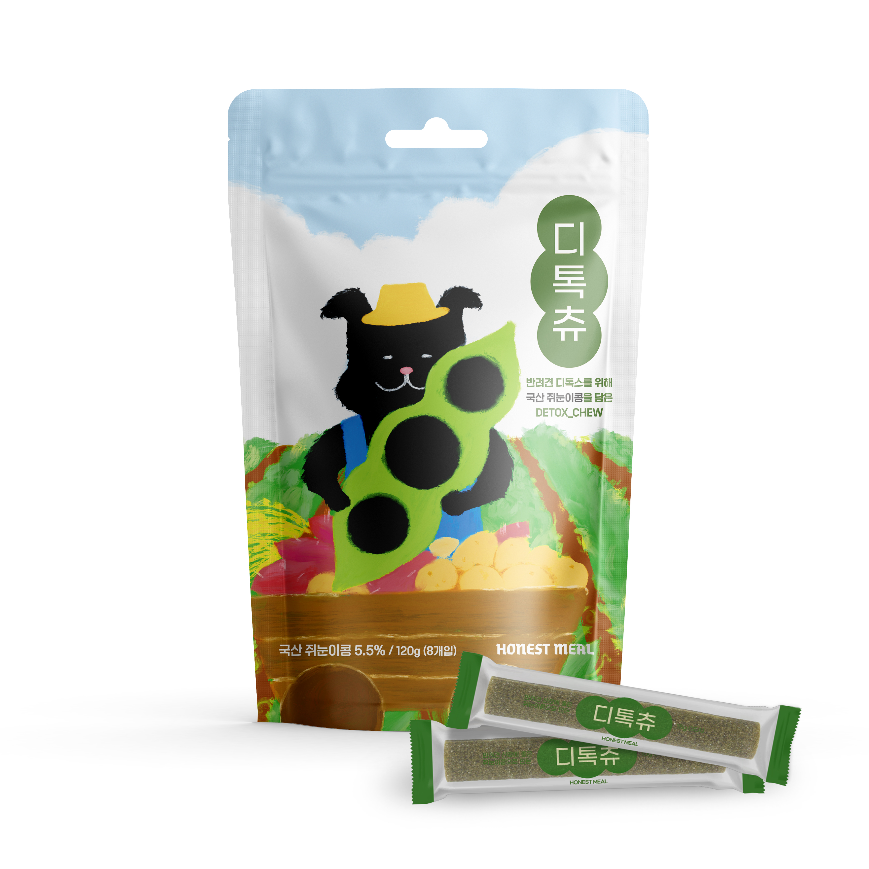 어니스트밀 덴탈껌 디톡츄 120g, 강아지 신장 관리, 부드럽게 오래 씹는 반려견 간식