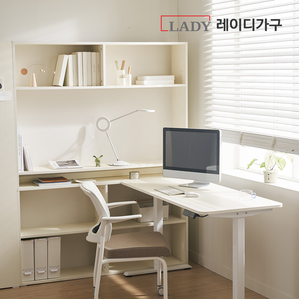 레이디가구 코튼M 오픈 책장 세트 모션데스크_일반형 1200 - 상세 이미지 3