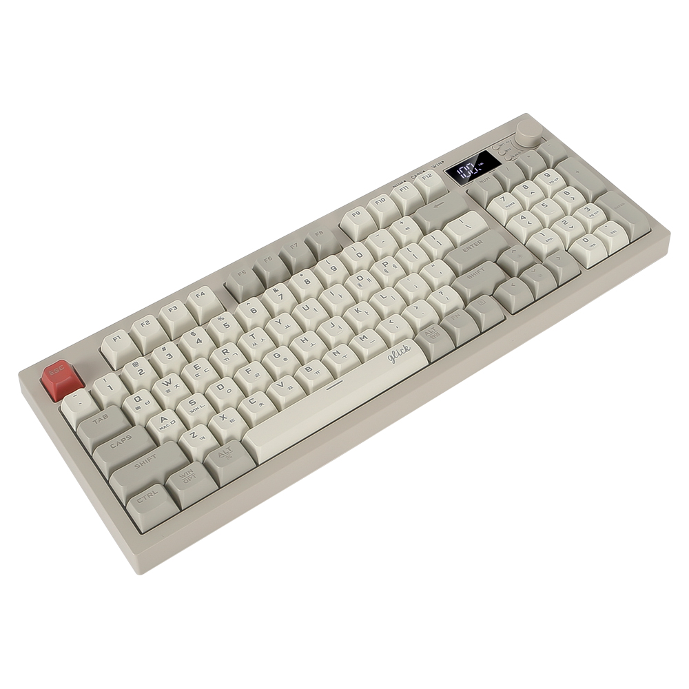 지클릭커 오피스프로 WK50 사일런스 M RGB 풀윤활 무소음 방수 무선 블루투스 LCD 키보드 Retro cappuccino RC1 94키 - 상세 이미지 4