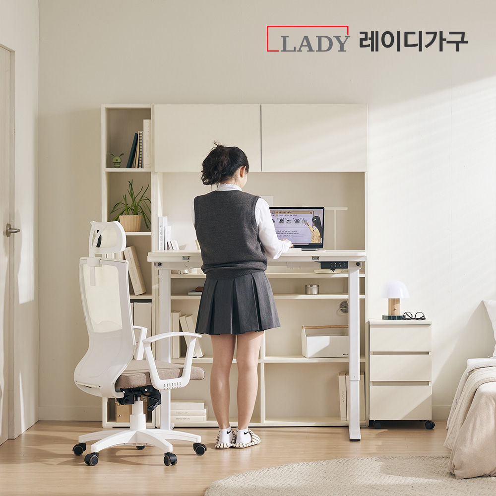 레이디가구 코튼M 오픈 책장 세트 모션데스크_일반형 1200 - 상세 이미지 5