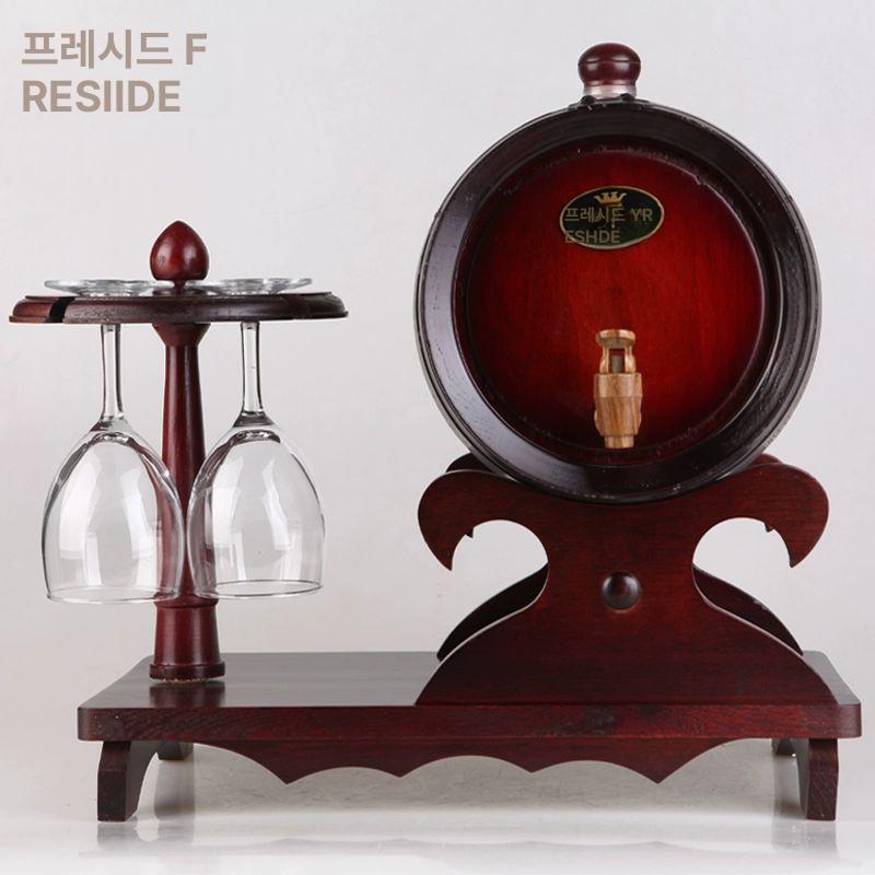 미니 오크통 와인통 용기 맥주 숙성 배럴 보관 3리터 컵홀더-우드 - 상세 이미지 3