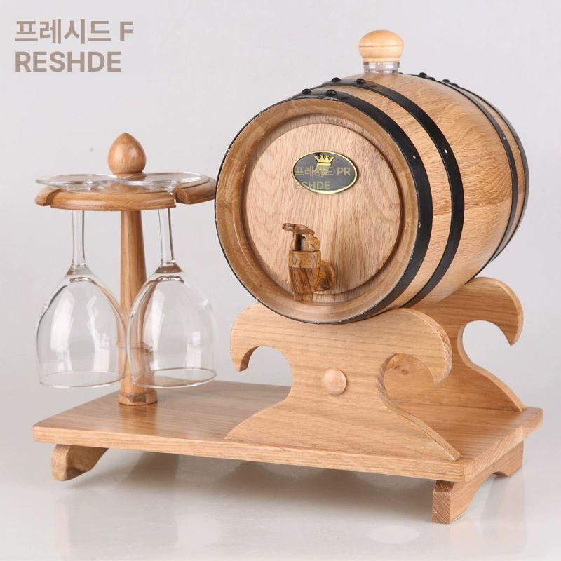 미니 오크통 와인통 용기 맥주 숙성 배럴 보관 3리터 컵홀더-우드 - 상세 이미지 5