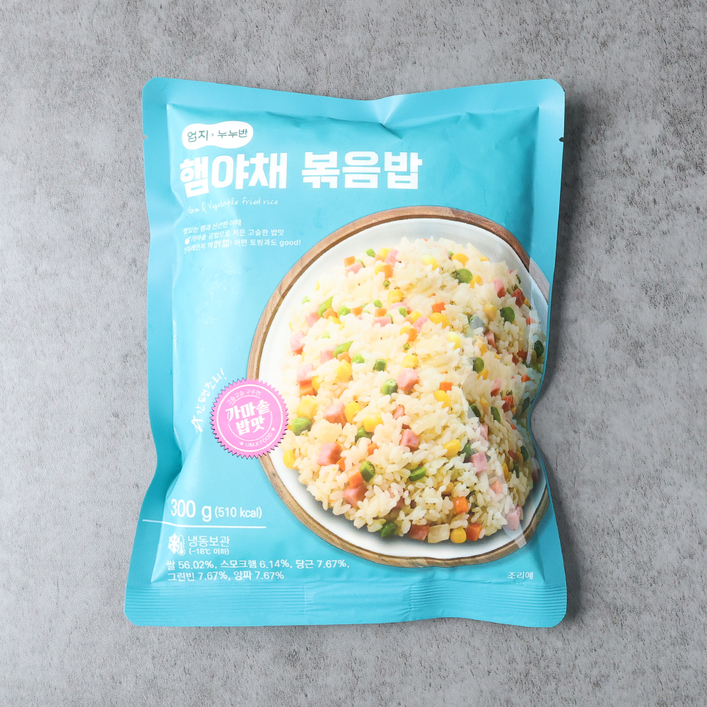 엄지 냉동 햄야채볶음밥 업소용 즉석볶음밥 간편식 300g, 5개 - 상품 이미지