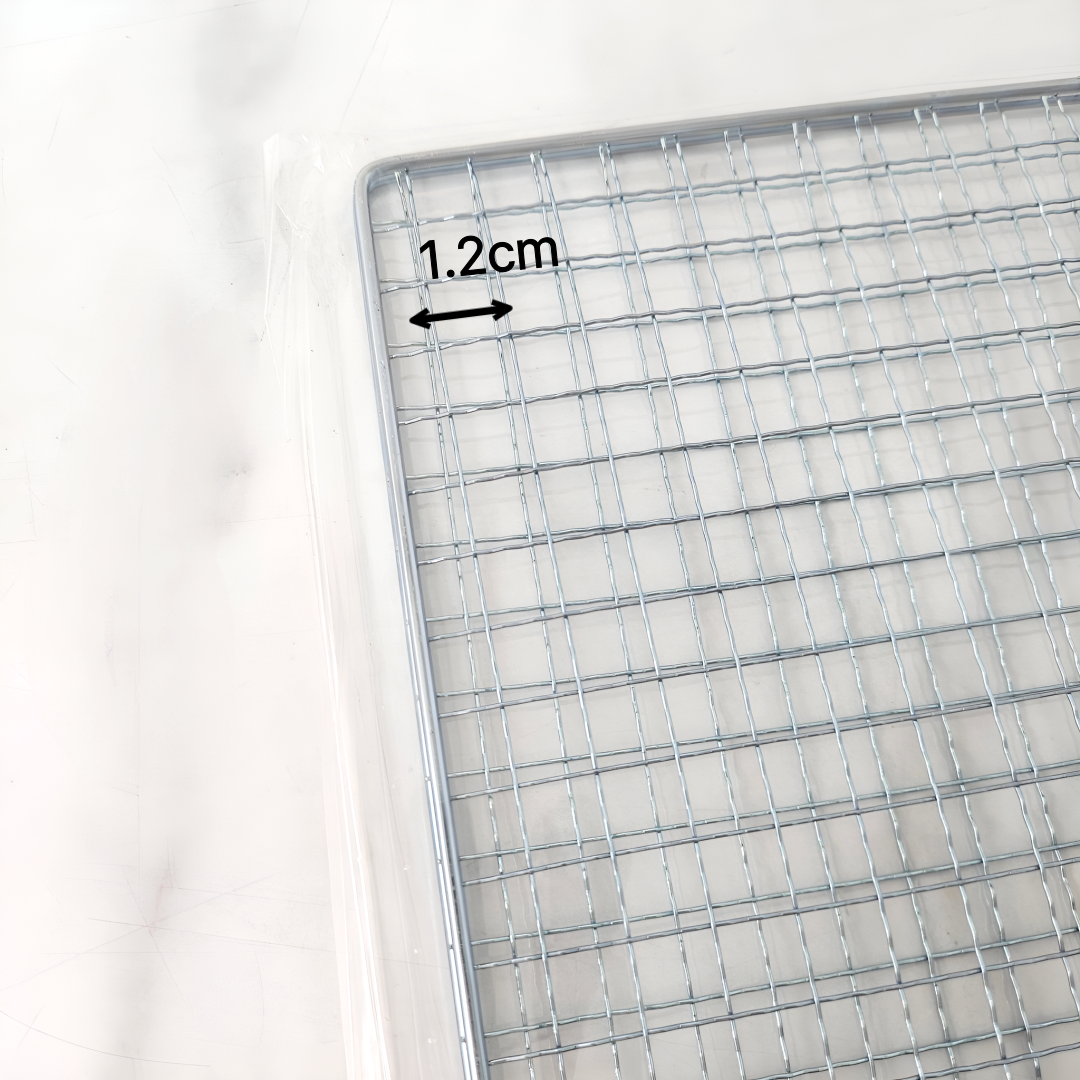 다회용 바베큐 그릴 양면 석쇠 특대 40x40 아이존1684 업소용 고기 손잡이 석쇠 불판