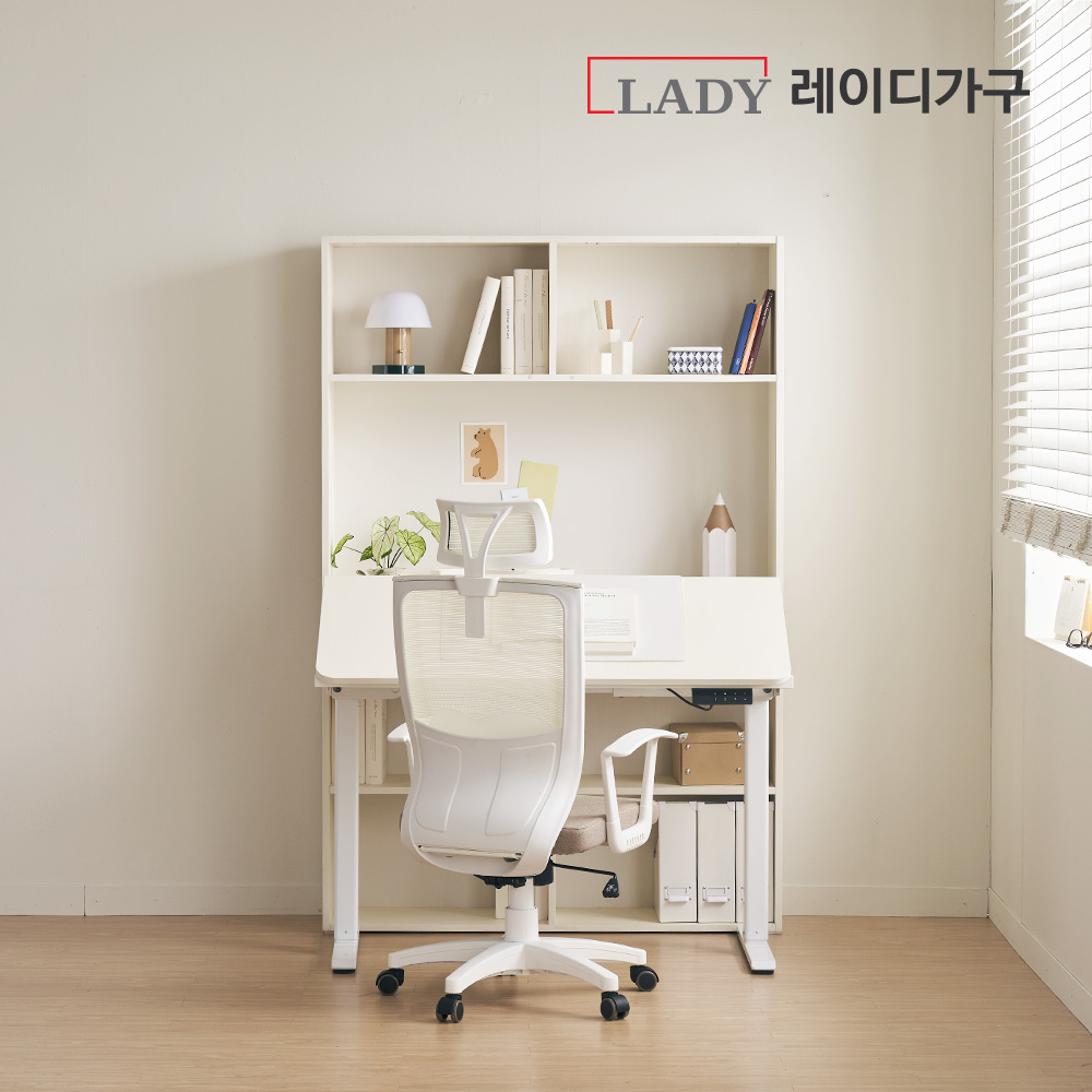 레이디가구 코튼M 오픈 책장 세트 모션데스크_일반형 1200 - 상세 이미지 4