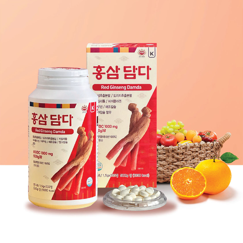 트리코리아 홍삼담다 333정 홍삼추출물 비타민C 타우린 칼슘 : 뉴트리웰라이프