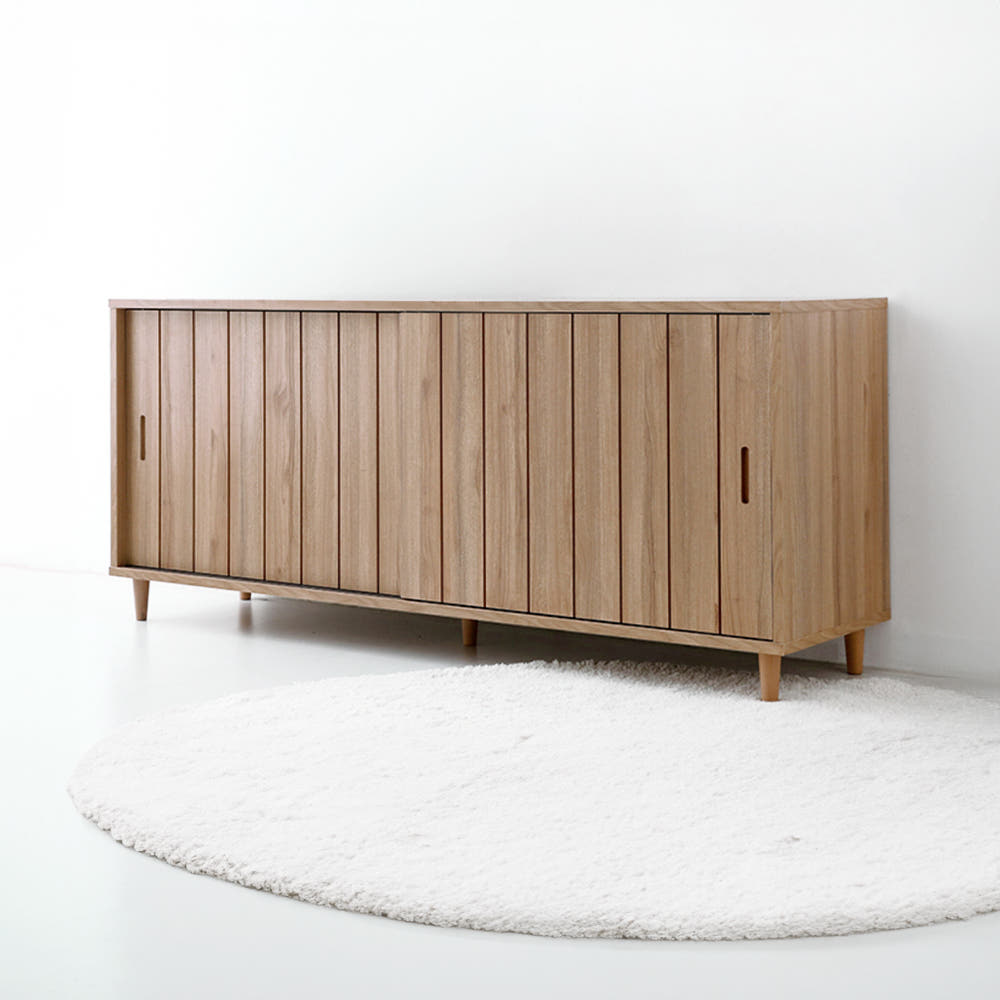 밀캄 슬라이딩 콘솔수납장 CHM71160 1600x450x710mm, 2단, 화이트파인베니어 3369.3111