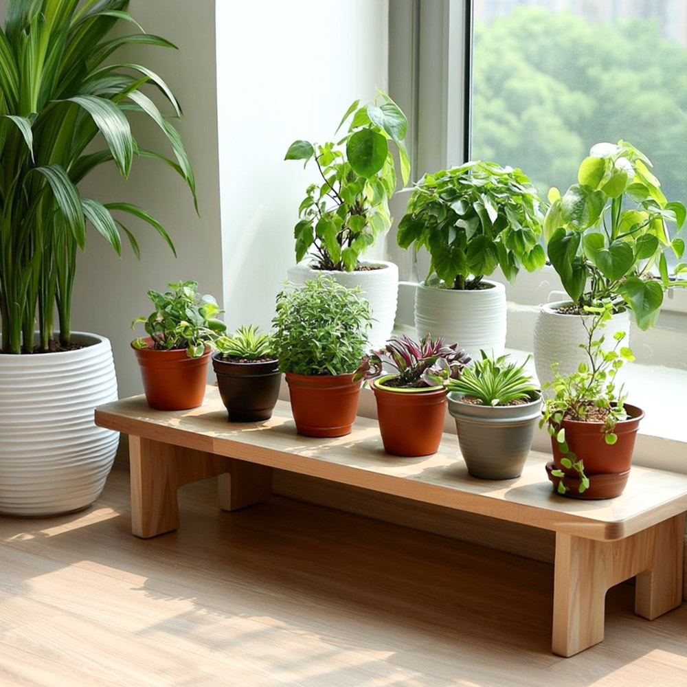 원목 화분받침대 / 식물 다육이 선반 거치대 거실 베란다 진열 정리대 800 이미지 2