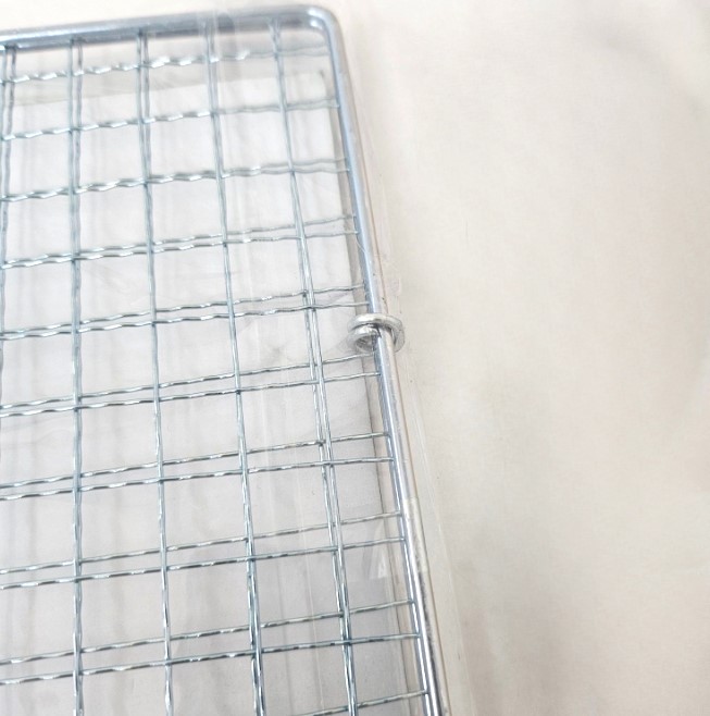 다회용 바베큐 그릴 양면 석쇠 특대 40x40 아이존1684 업소용 고기 손잡이 석쇠 불판